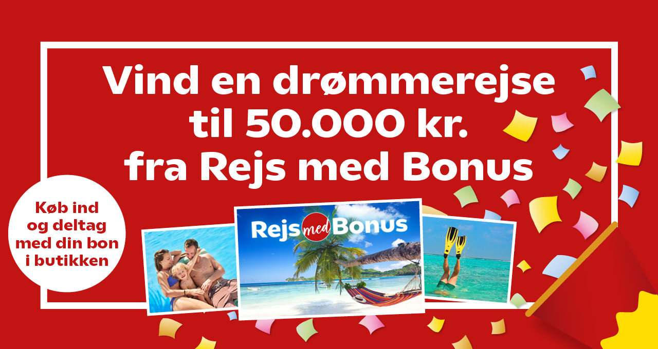 Kom til Stærk Pris Fest og vind en drømmerejse til 50.000 kr. med Rejs med Bonus
