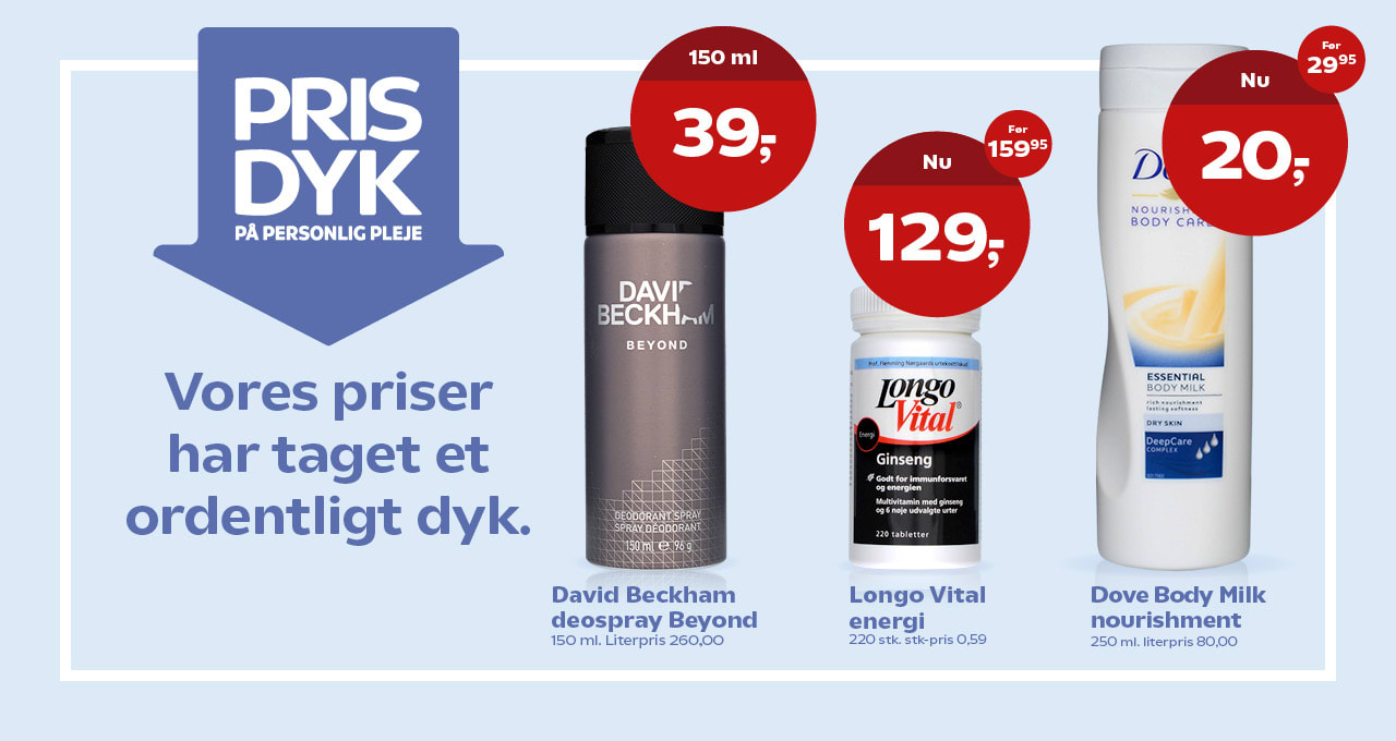 Prisdyk på personlig pleje