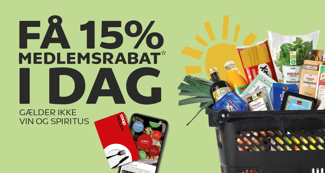 Få 15% medlemsrabat* i dag