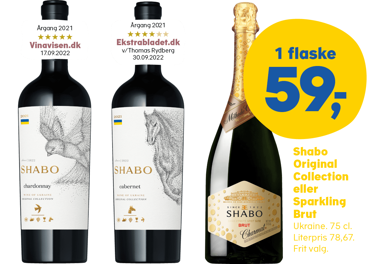 Shabo Original Collection eller Sparkling Brut 59,-
