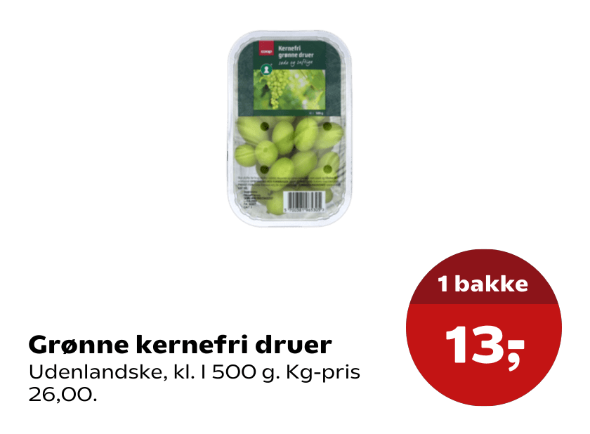 Grønne kernefri druer