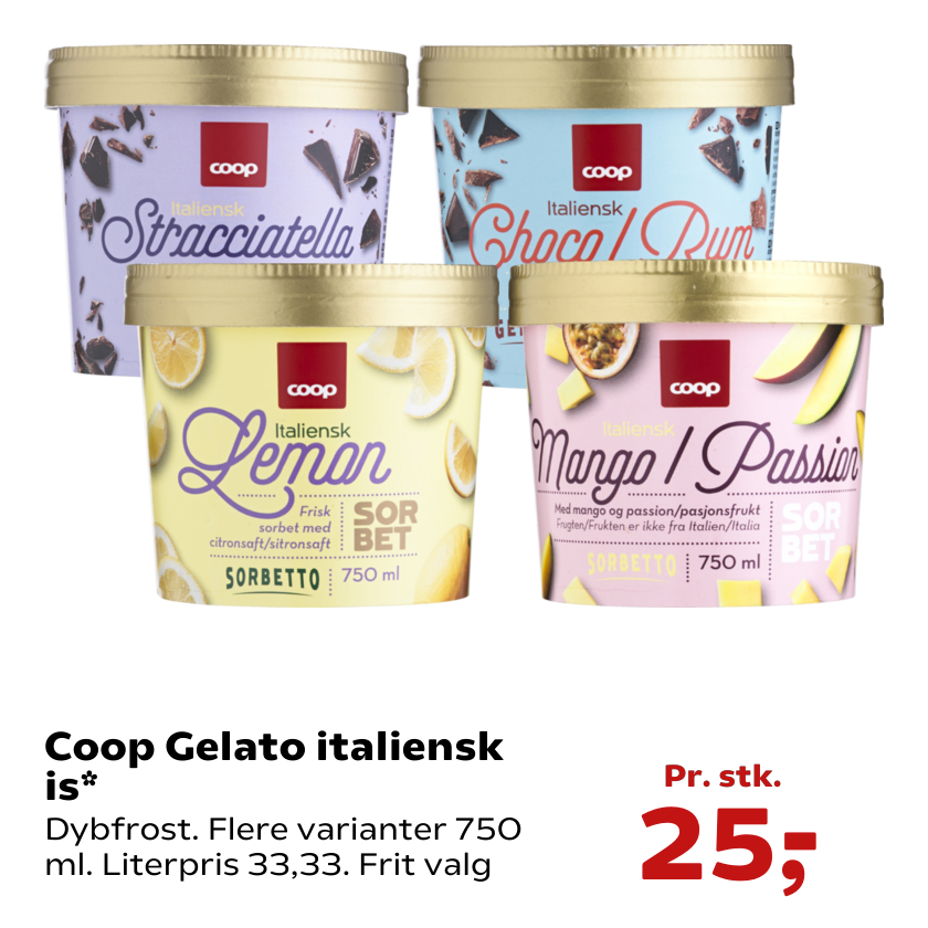Coop Gelato italiensk is