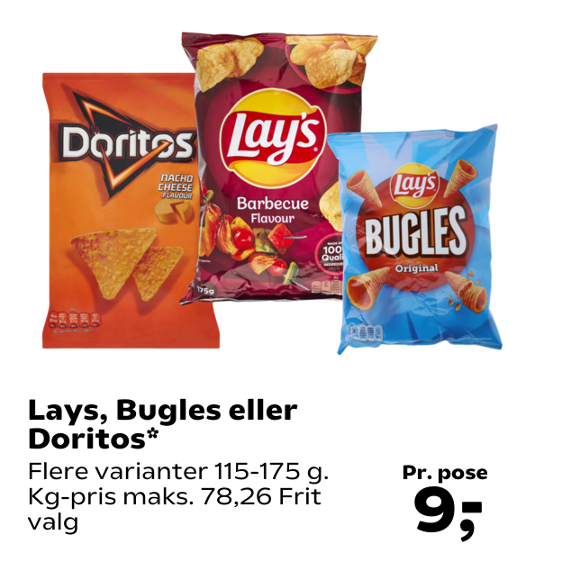 Lays, Bugles eller Doritos
