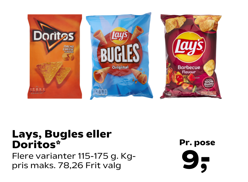 Lays, Bugles eller Doritos