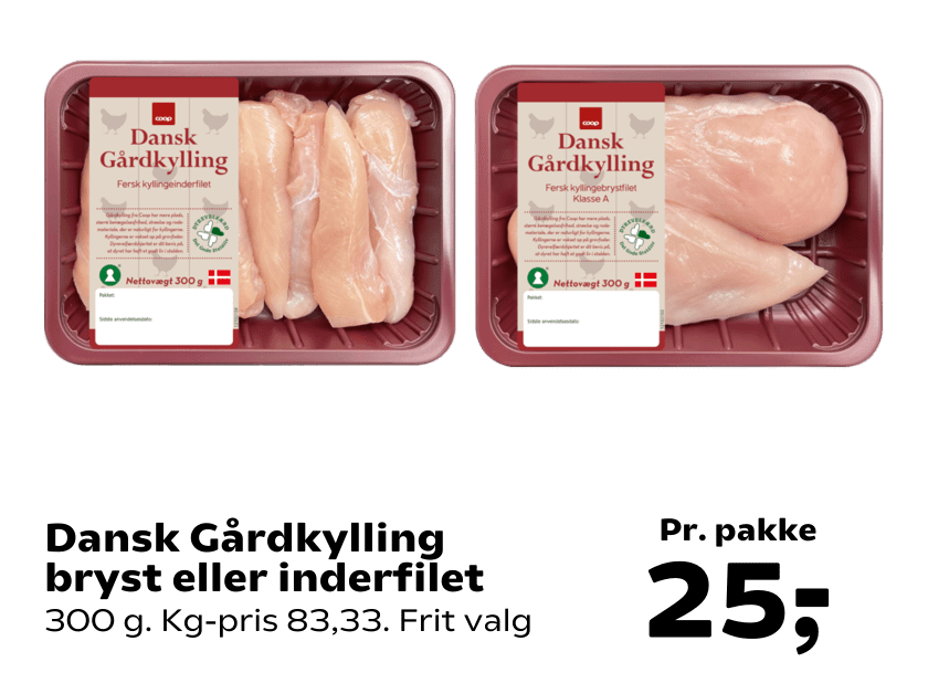 Dansk Gårdkylling bryst eller inderfilet