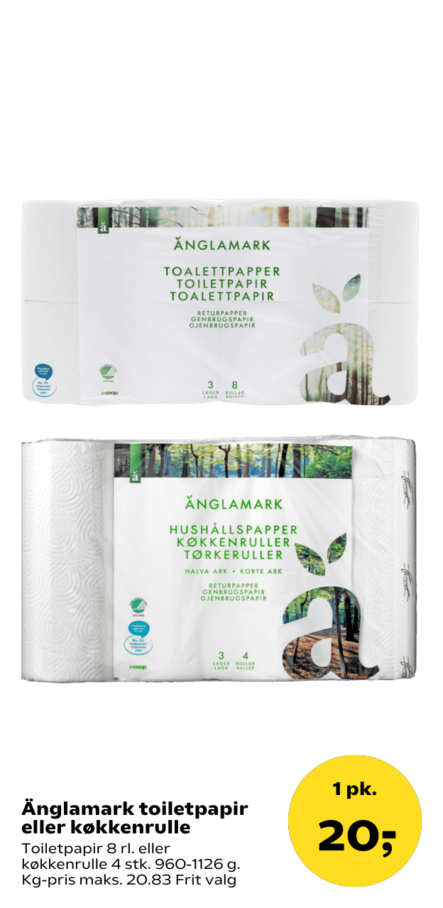 Änglamark toiletpapir eller køkkenrulle