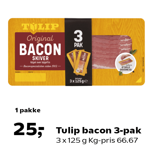 Tulip bacon 3-pak