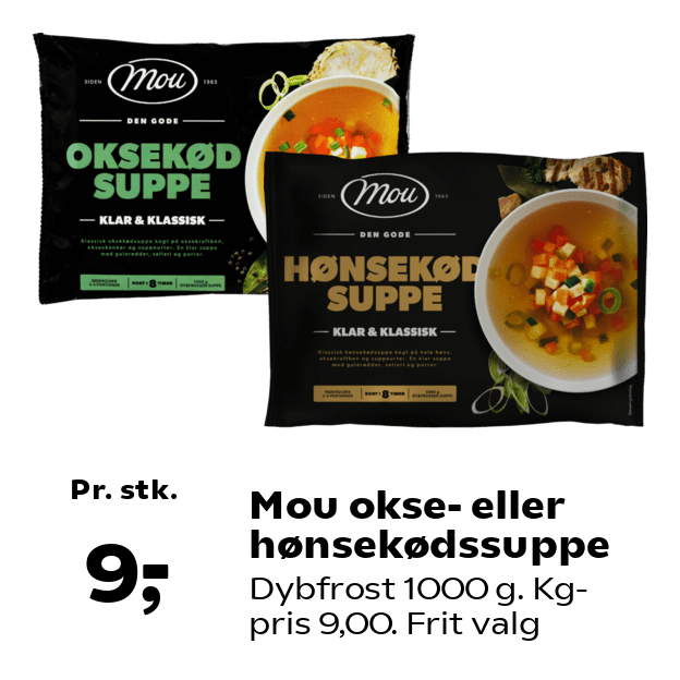 Mou okse- eller hønsekødssuppe