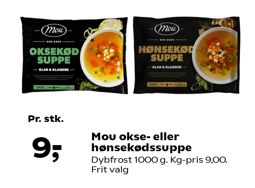 Mou okse- eller hønsekødssuppe