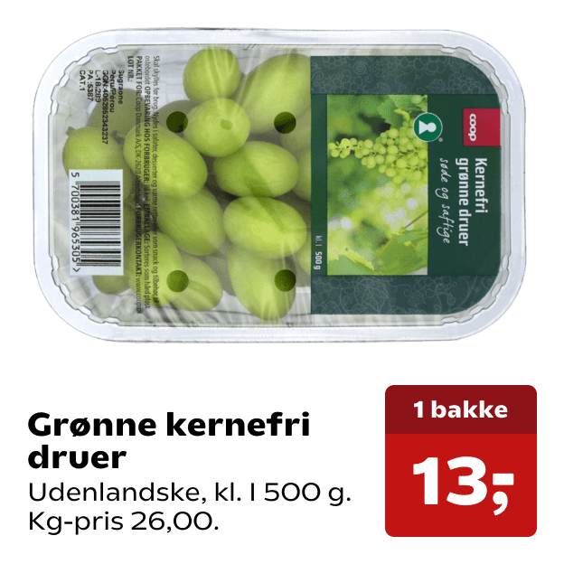 Grønne kernefri druer