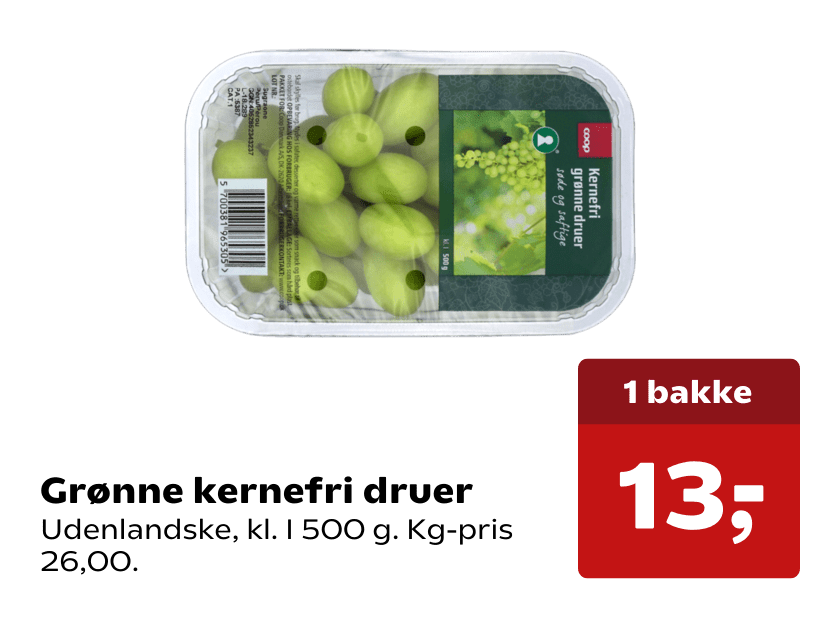 Grønne kernefri druer