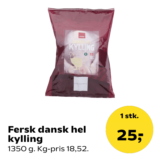 Fersk dansk hel kylling