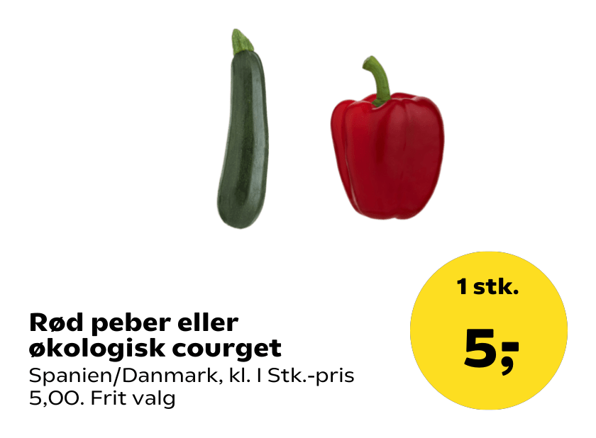 Rød peber eller økologisk courget