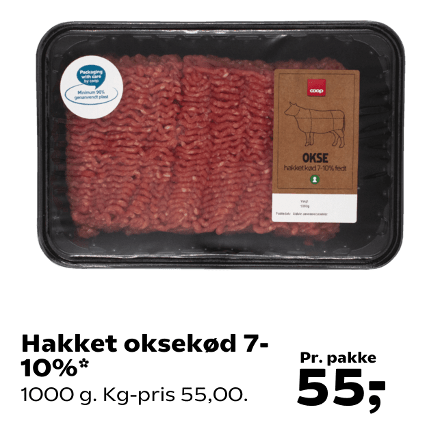 Hakket oksekød 7-10%