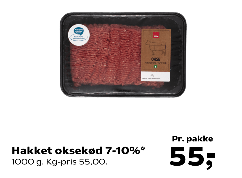 Hakket oksekød 7-10%