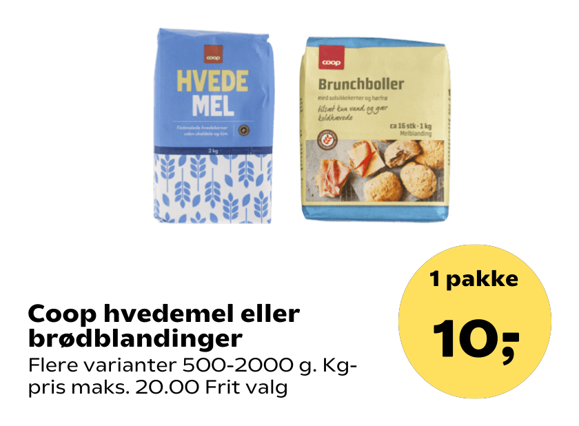 Coop hvedemel eller brødblandinger