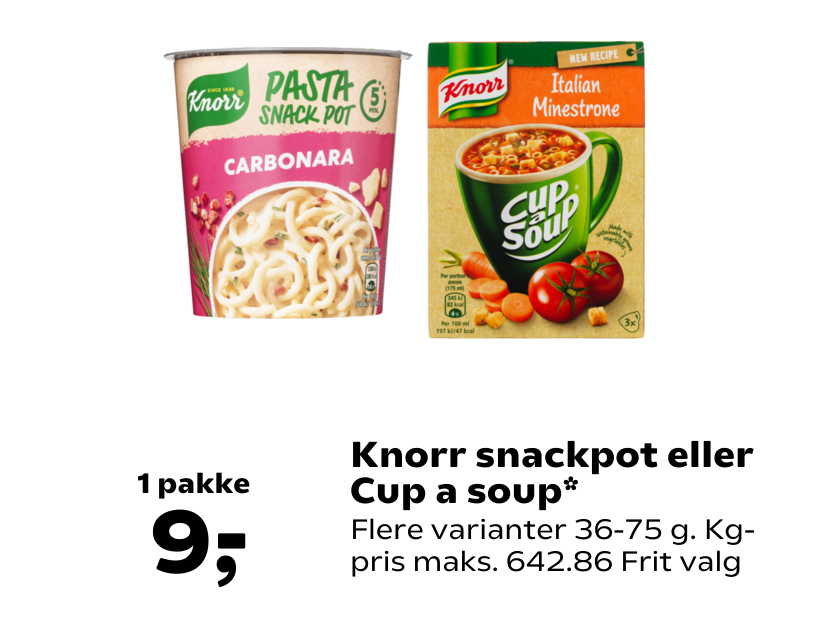 Knorr snackpot eller Cup a soup