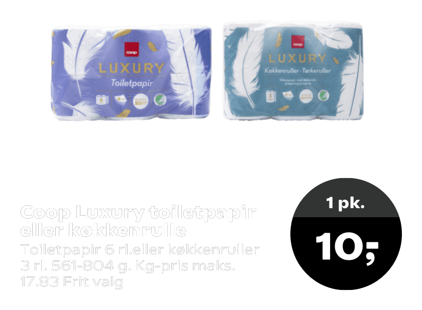 Coop Luxury toiletpapir eller køkkenrulle