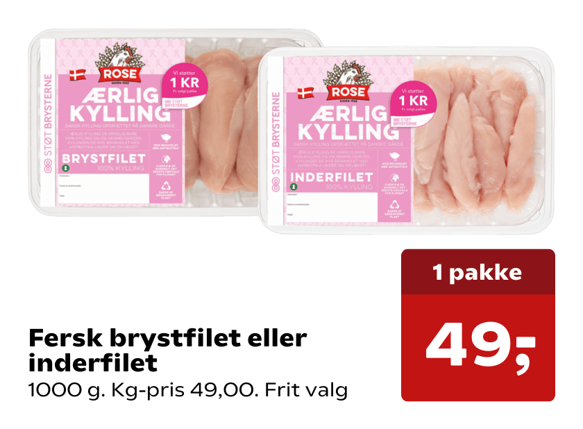 Fersk brystfilet eller inderfilet
