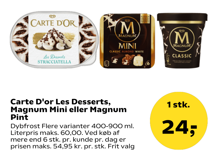 Carte D'or Les Desserts, Magnum Mini eller Magnum Pint