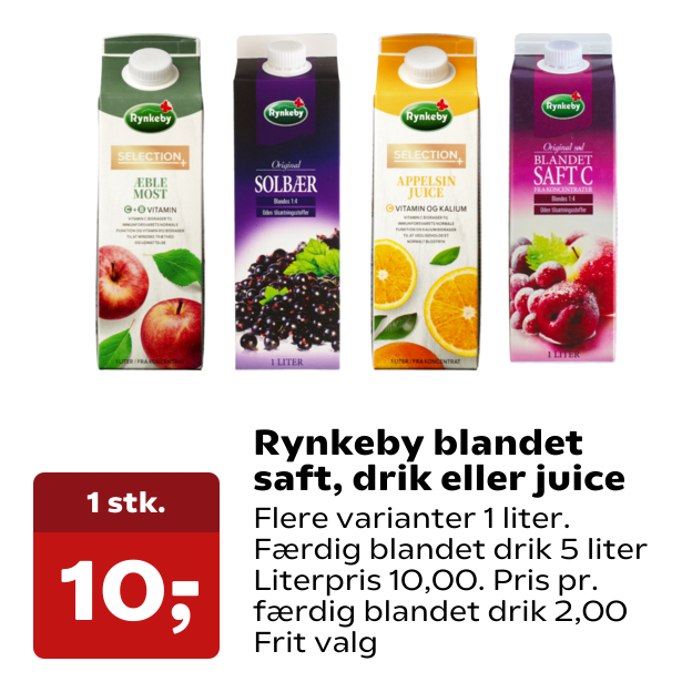 Rynkeby blandet saft, drik eller juice