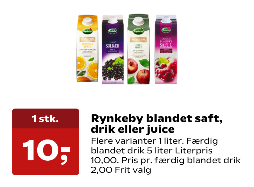 Rynkeby blandet saft, drik eller juice