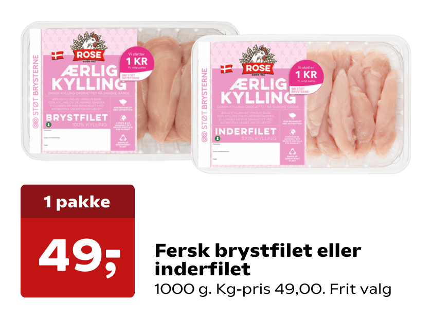 Fersk brystfilet eller inderfilet