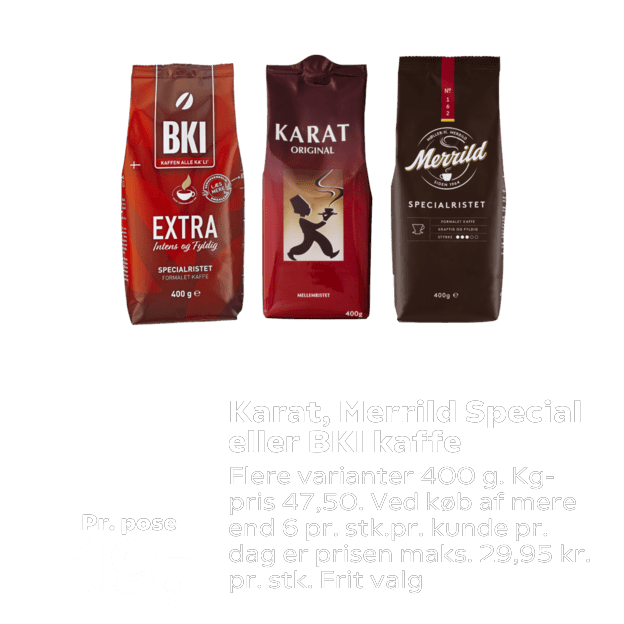 Karat, Merrild Special eller BKI kaffe