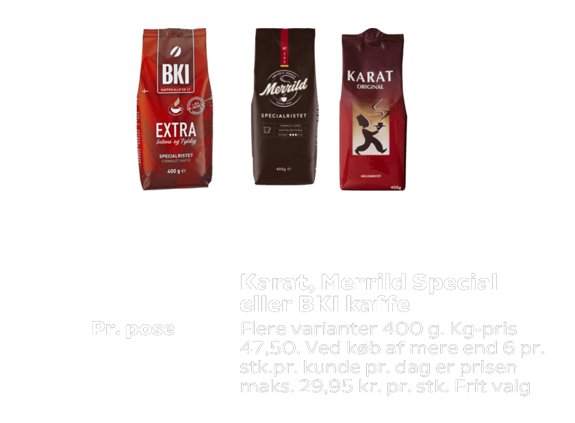 Karat, Merrild Special eller BKI kaffe