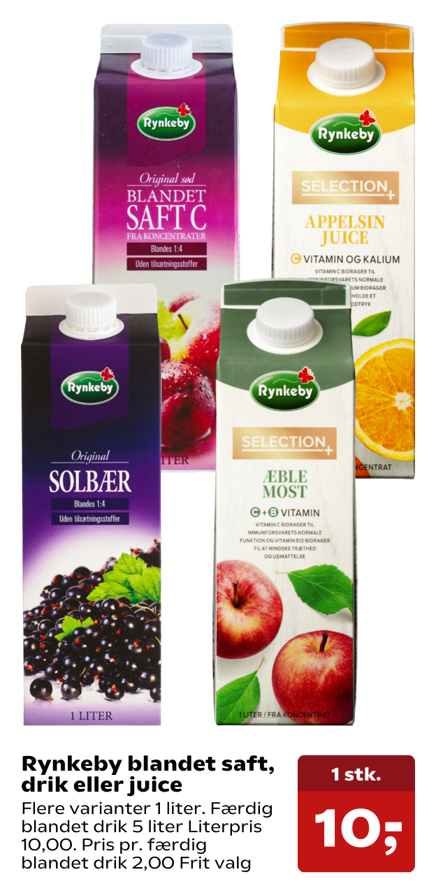 Rynkeby blandet saft, drik eller juice