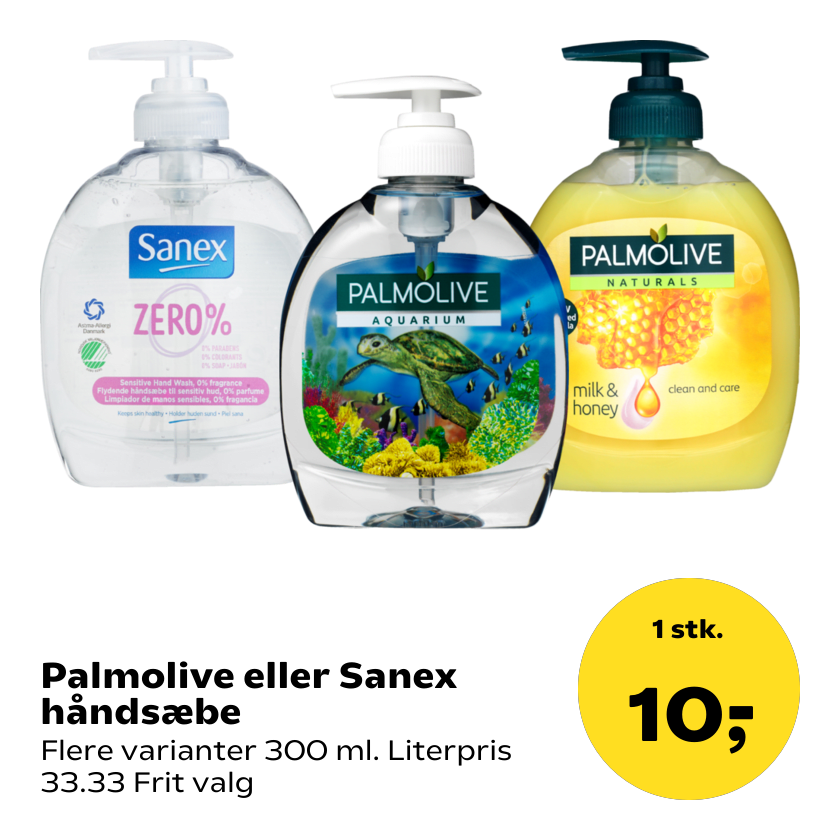 Palmolive eller Sanex håndsæbe