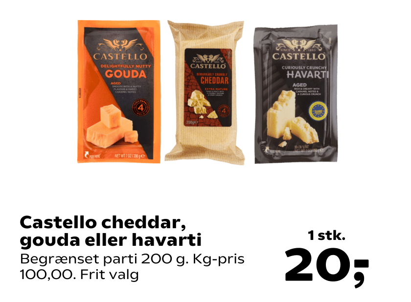 Castello cheddar, gouda eller havarti