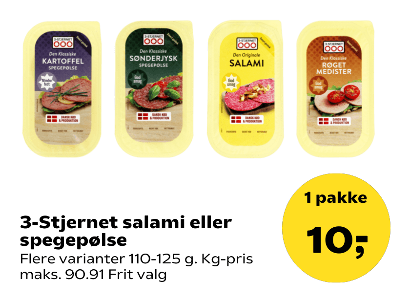 3-Stjernet salami eller spegepølse