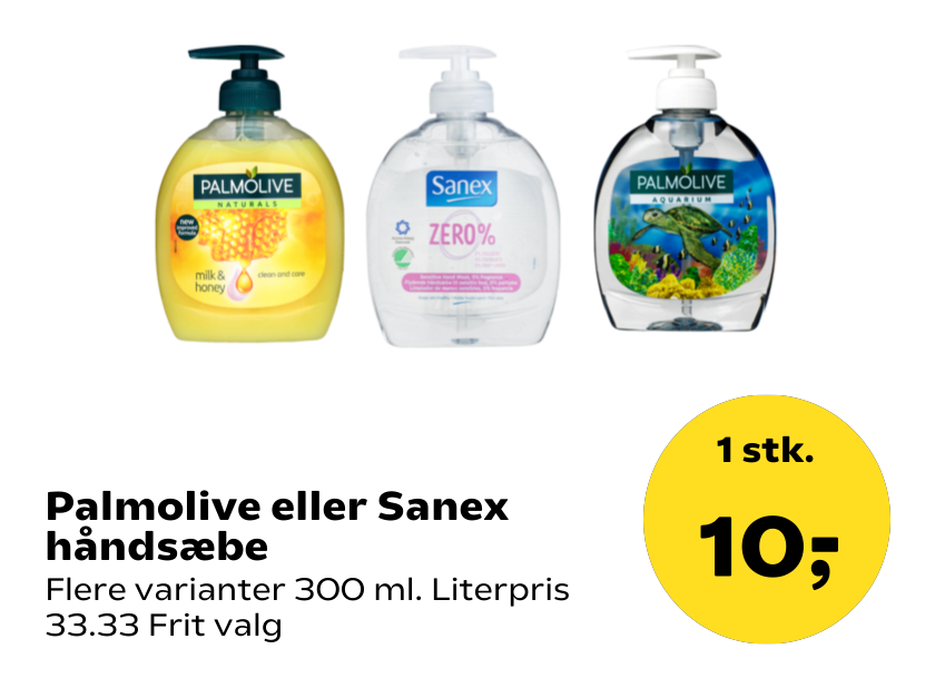 Palmolive eller Sanex håndsæbe