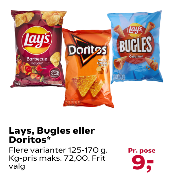 Lays, Bugles eller Doritos