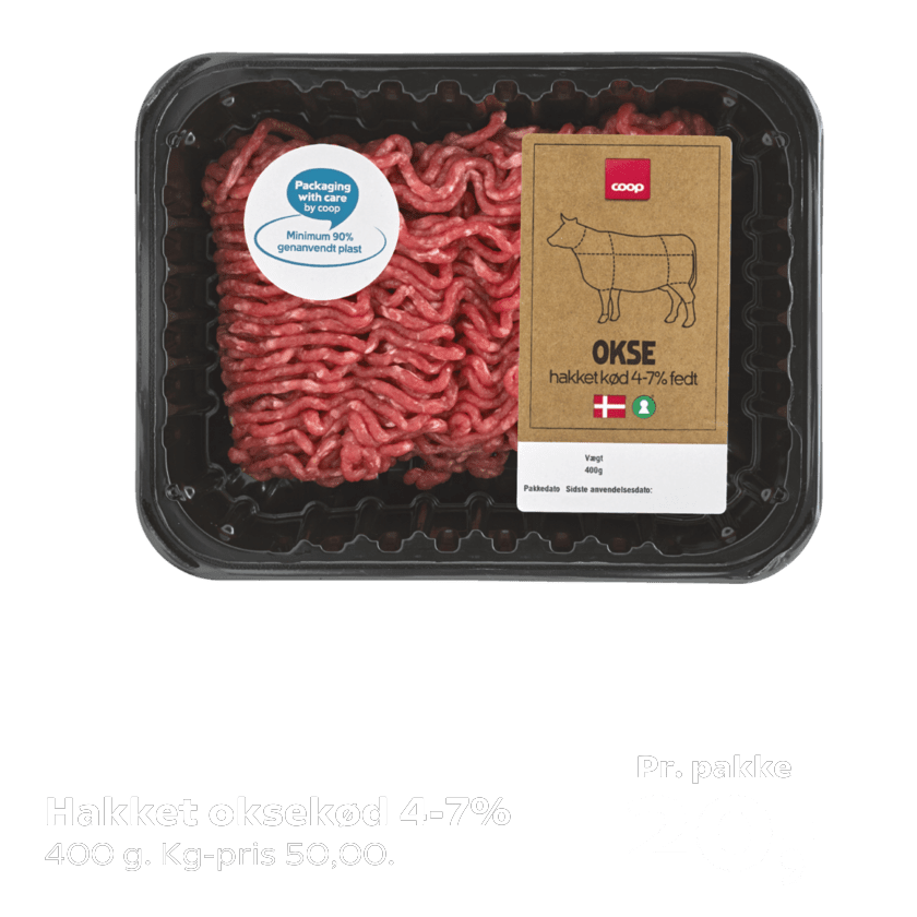 Hakket oksekød 4-7%