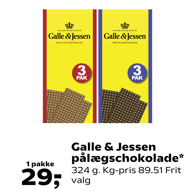 Galle & Jessen pålægschokolade