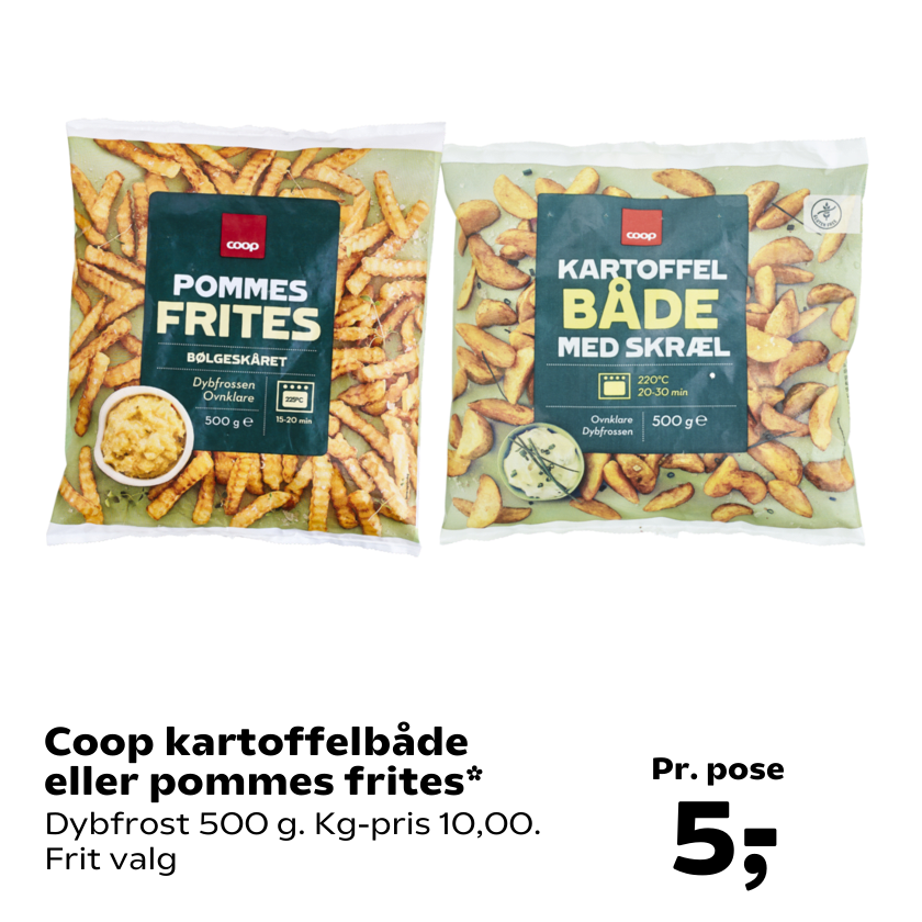 Coop kartoffelbåde eller pommes frites