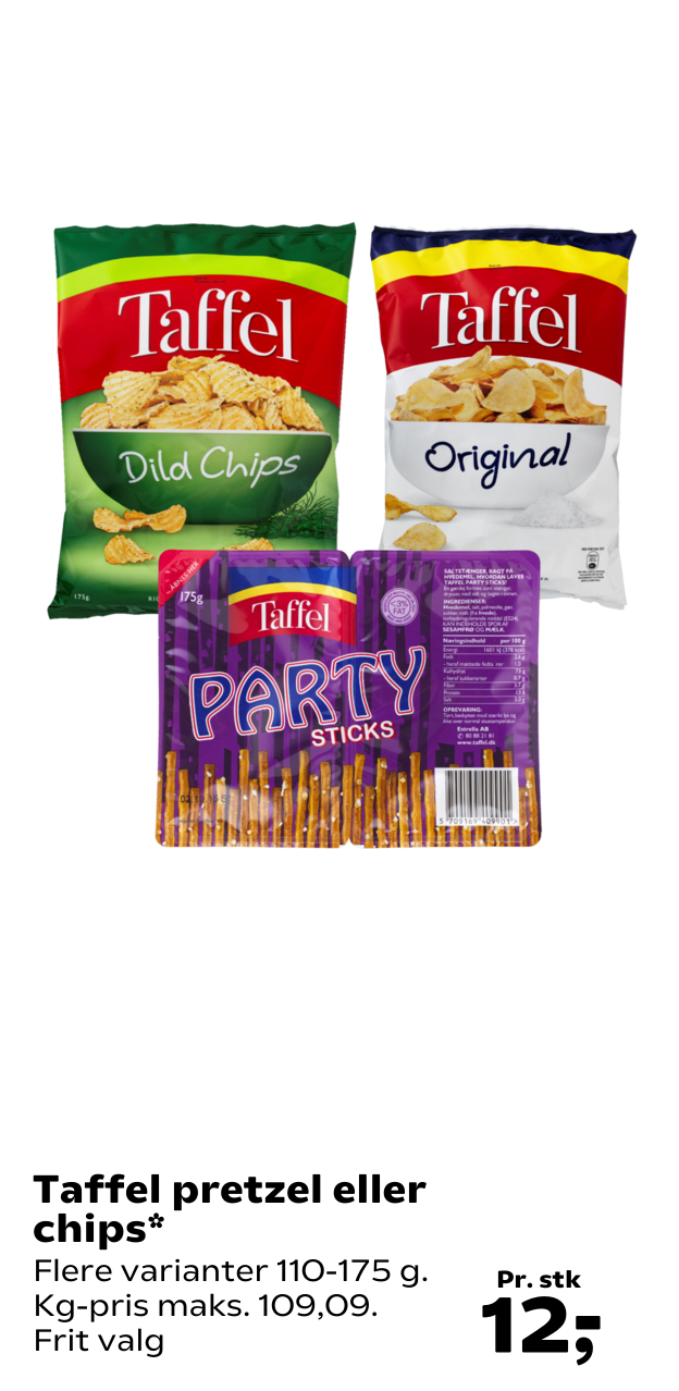 Taffel pretzel eller chips