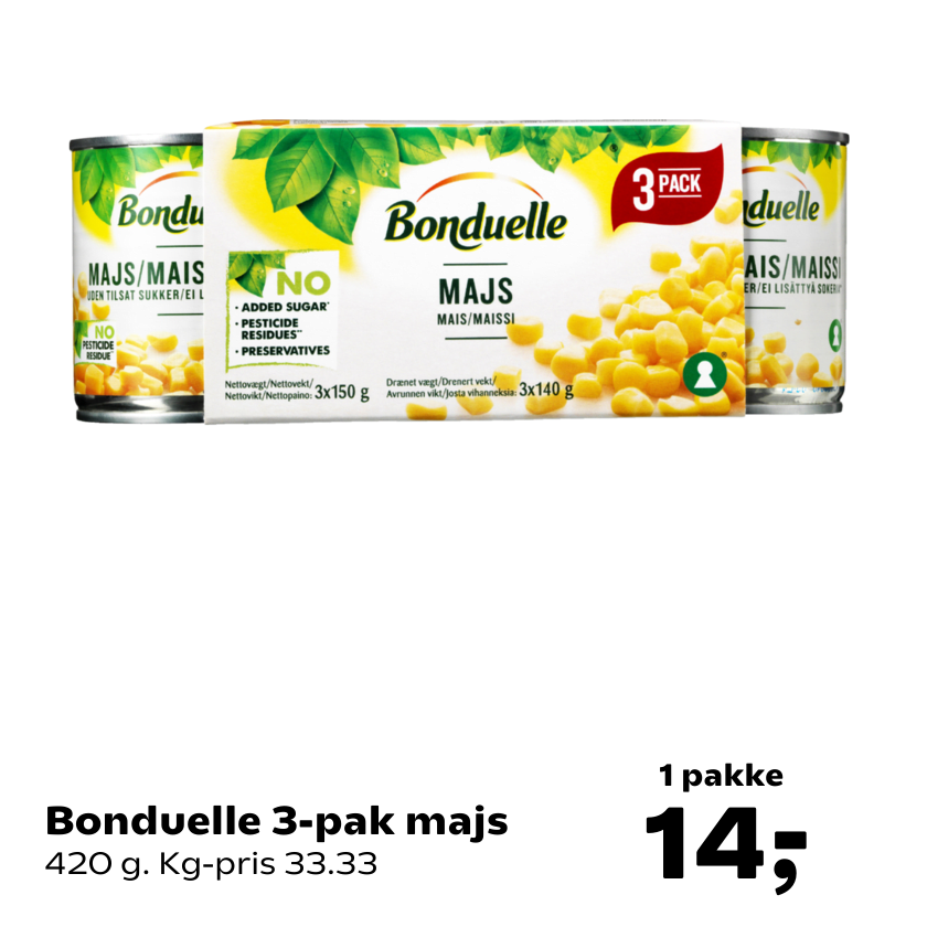 Bonduelle 3-pak majs