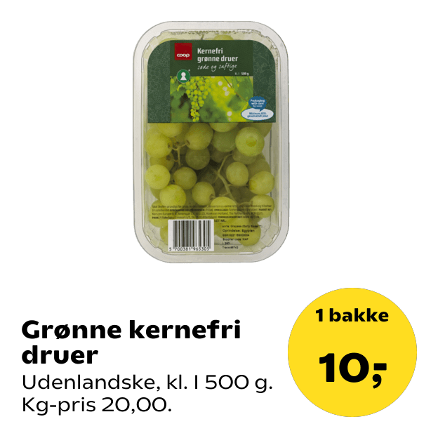 Grønne kernefri druer