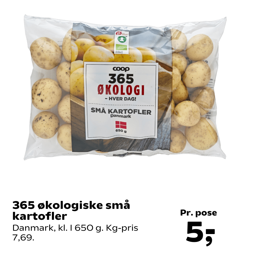 365 økologiske små kartofler