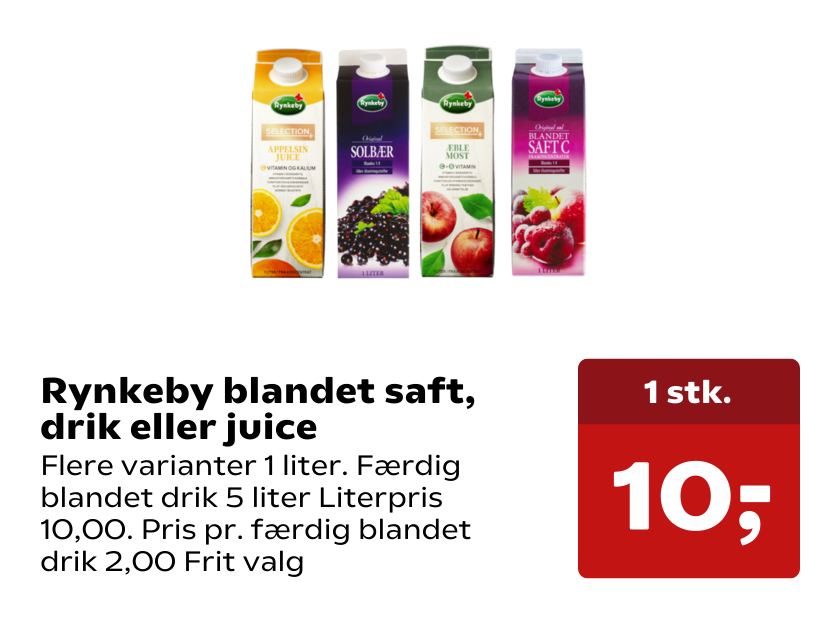 Rynkeby blandet saft, drik eller juice