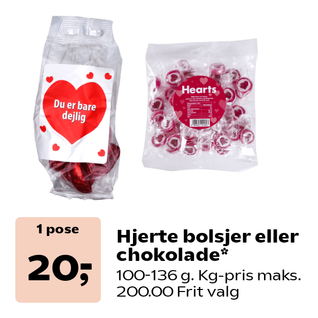 Hjerte bolsjer eller chokolade