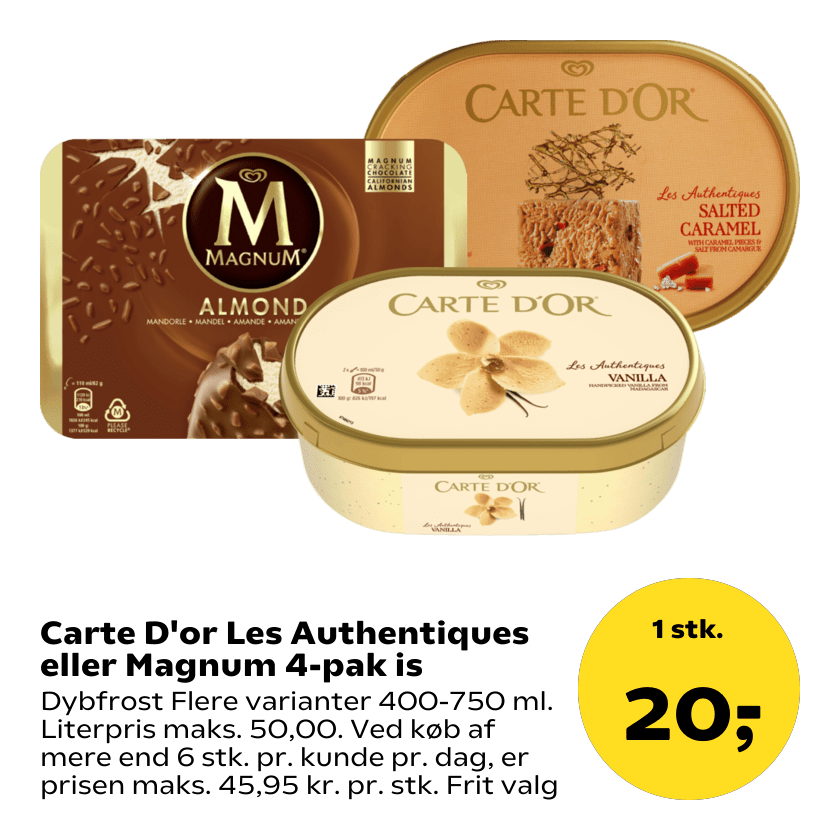 Carte D'or Les Authentiques eller Magnum 4-pak is