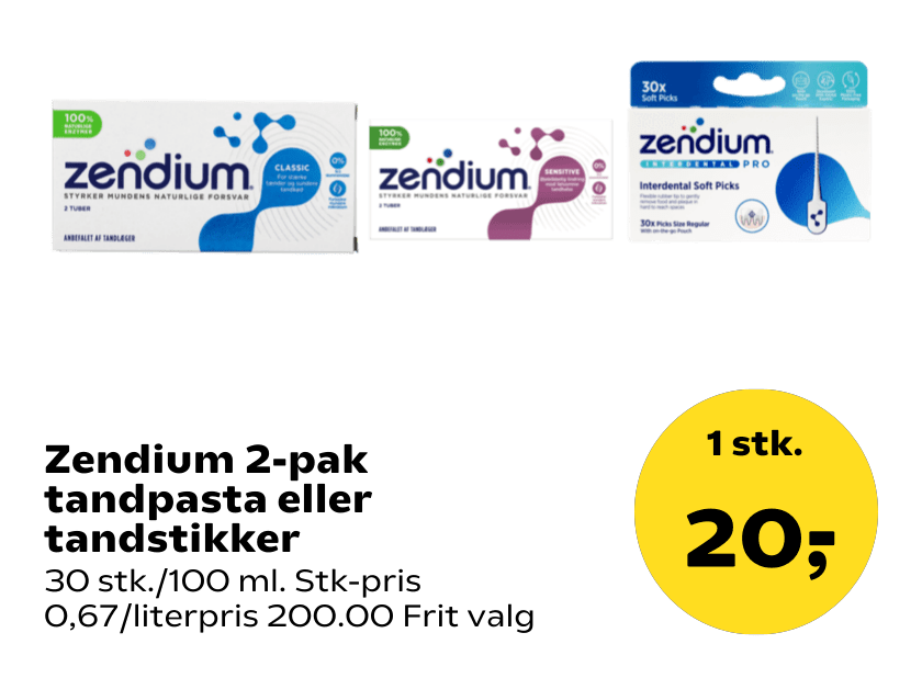 Zendium 2-pak tandpasta eller tandstikker