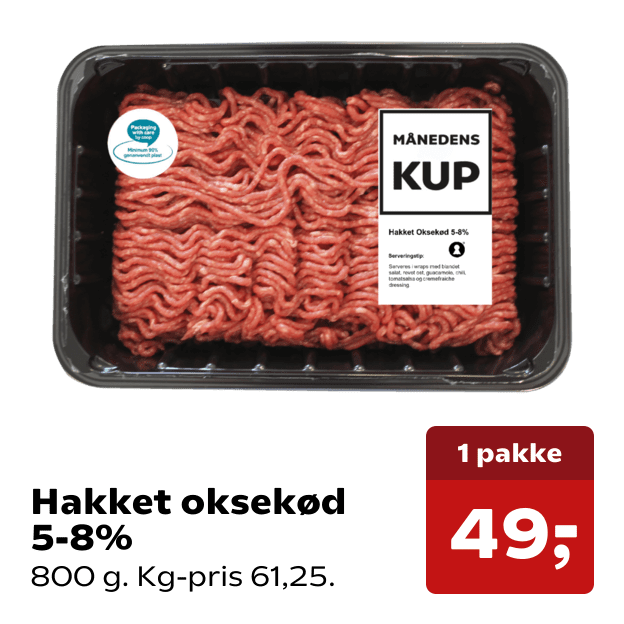Hakket oksekød 5-8%