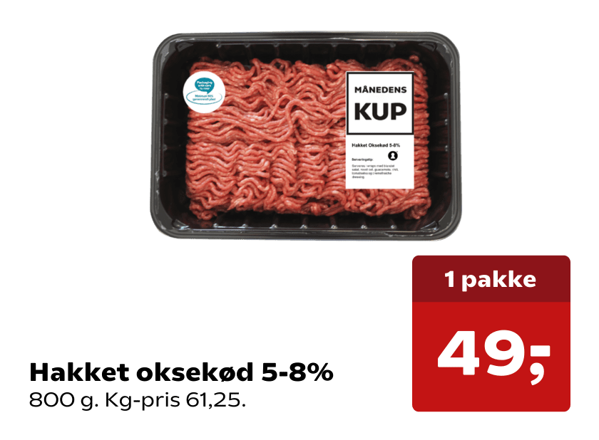 Hakket oksekød 5-8%