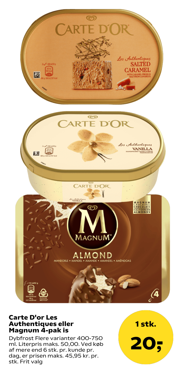 Carte D'or Les Authentiques eller Magnum 4-pak is