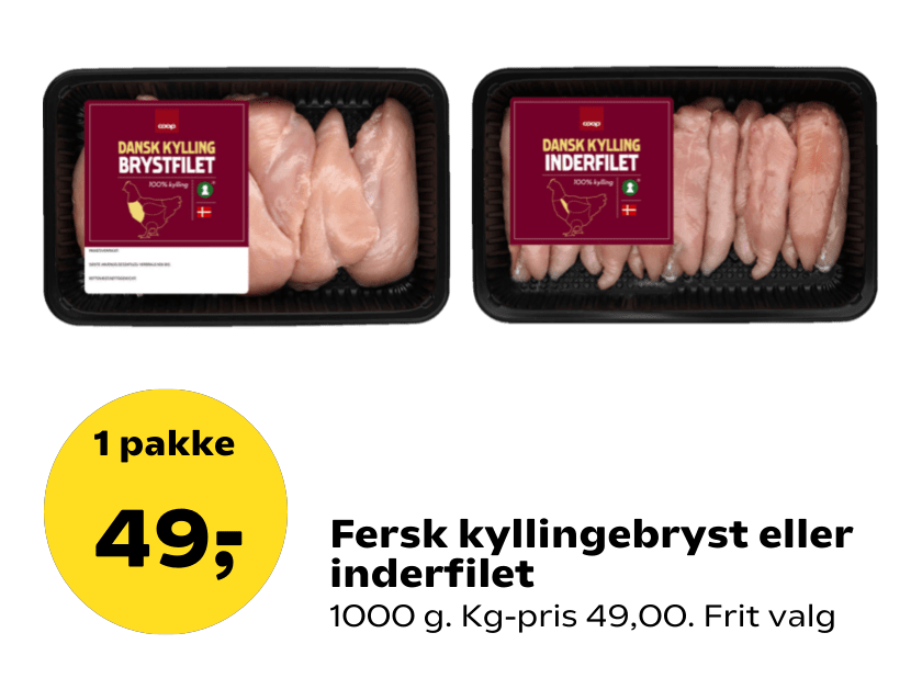 Fersk kyllingebryst eller inderfilet